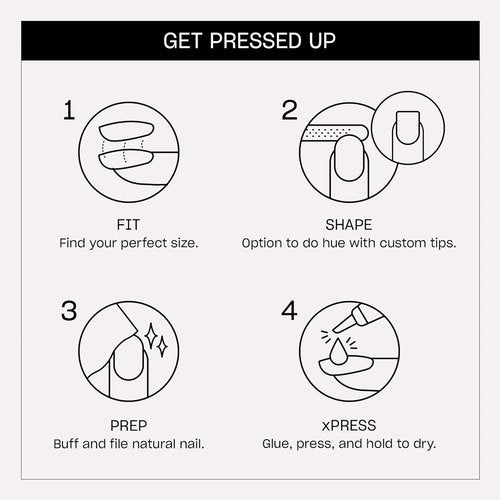 OPI On Point Press On Nails - Short Round & Squoval Styles | 24 Count With Nail Glue | Long Lasting & Reusable