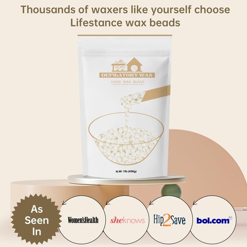 Lifestance Pearl White Waxing Beads, 1lb Unscented Coarse Hair Removal Wax Beans for Face, Eyebrow, Brazilian Bikini, Sensitive Skin at Home for Women and Men