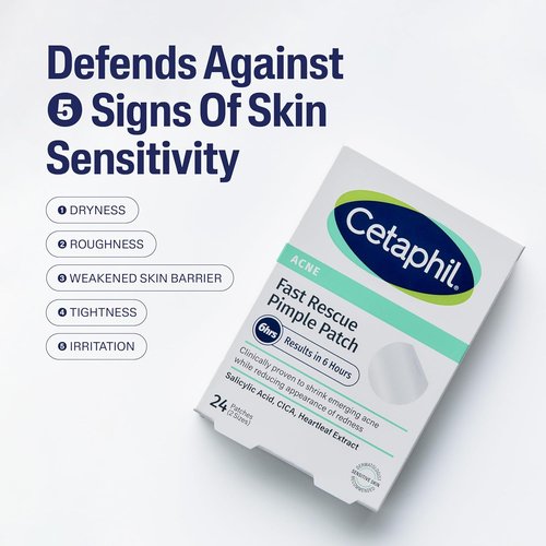 Cetaphil Acne Patches - Salicylic Acid & CICA Formula for Sensitive Skin | 24 Count, Fast Results in 6 Hours