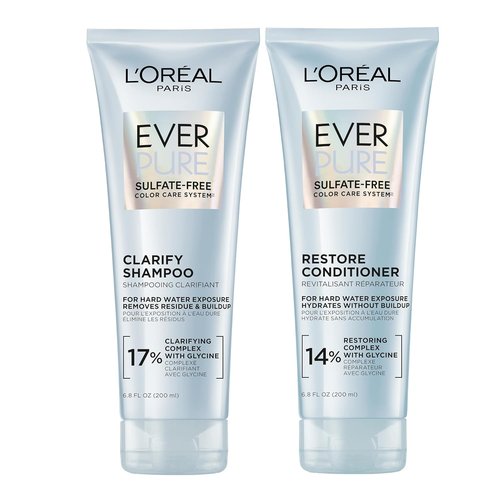 L'Oreal Paris EverPure Clarify & Restore Shampoo and Conditioner Set - Sulfate-Free, Antioxidant-Rich, 1 Kit