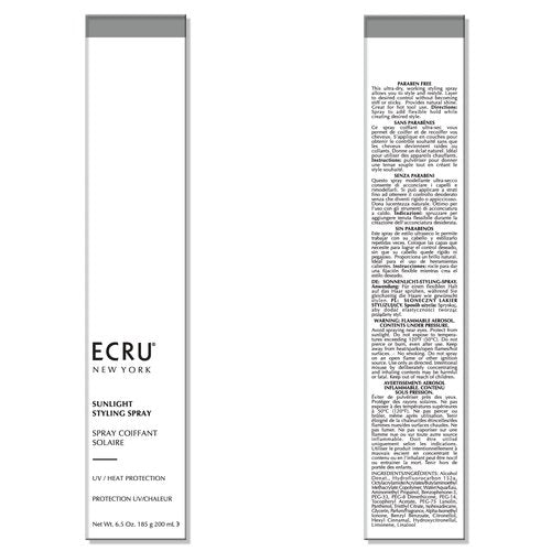 Ecru New York Sunlight Styling Spray, Hairspray Flexible Hold, Hair Styling Heat Protectant Spray, 6.5oz
