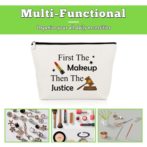 Gevody Future Lawyer Gift Makeup Bag Attorneys Gifts Lawyer Gifts for Women Law Student Gifts Attorney Birthday Gifts Law School Graduation Gifts Cosmetic Bag Paralegal Gifts Prosecutor Gifts
