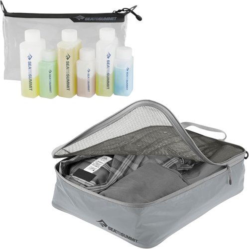 Sea to Summit Travel System - Clear Zip Pouch with TSA-Approved Bottles & Garment Mesh Bag