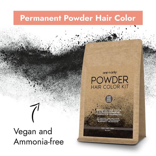 One N' Only Powder Hair Color Kit - Black Permanent Color for 100% Gray Coverage | Just Add Water, Vegan & Cruelty-Free
