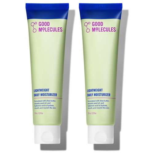 Good Molecules Lightweight Daily Moisturizer Face Cream Pack 2 – 100 ml / 3.38 fl oz Each - Non-Greasy Facial Moisturizer Face Lotion with Shea Butter & Hyaluronic Acid