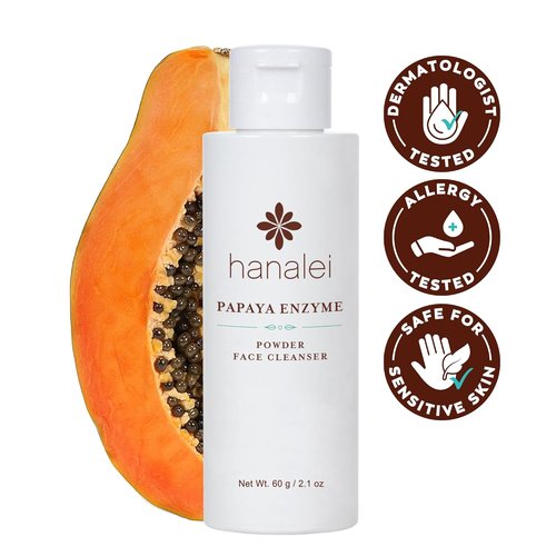 Hanalei Papaya Powder Face Cleanser - Gentle Exfoliating Wash for All Skin Types | Hydrating & Travel-Friendly, 60g
