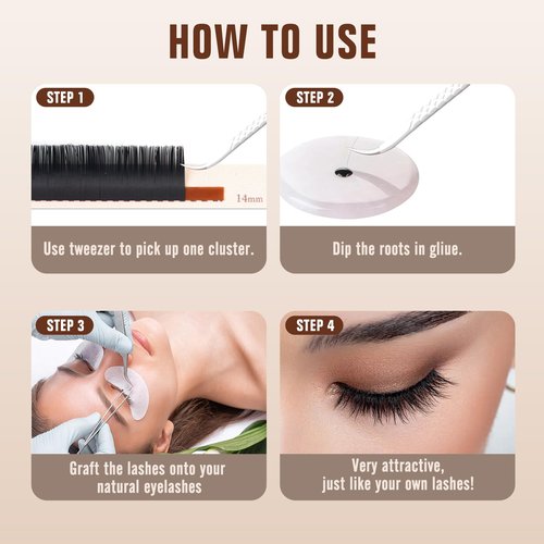 Classic Volume Lash Extension, 0.15 C Curl 9-20mm Mixed Eyelash Extension Lash Trays, Super Matt Black Individual Lash Extensions for Professional Salon Use