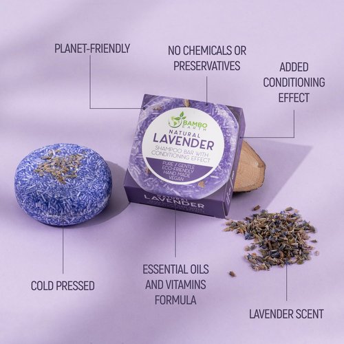 Skiennix Solid Shampoo Bar & Conditioner - 100% Organic Hair Soap with Natural Essential Oils | Lavender