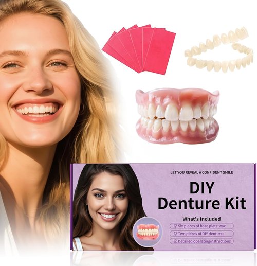 At-Home DIY Denture Kit: Full Set of Upper & Lower False Teeth for DIY Smile Transformation-LL01