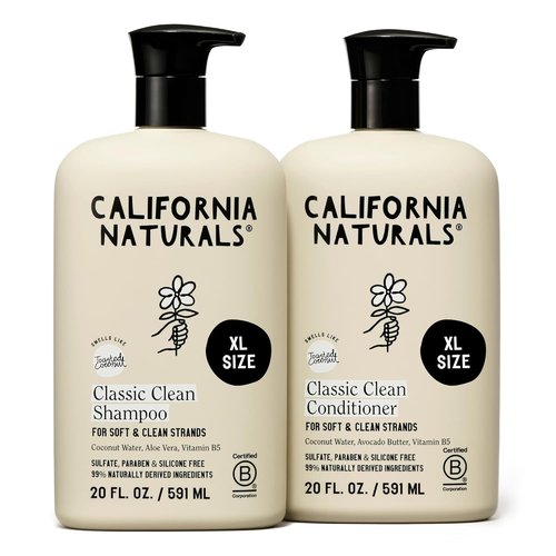 California Naturals Coconut Shampoo & Conditioner Set - Natural, Vegan, Sulfate-Free | 20 Fl Oz (Pack of 2)