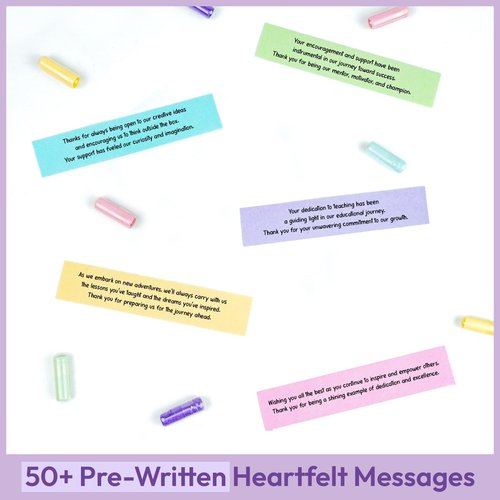 Hyperlama Teacher Gift: Appreciation Messages in a Bottle 50+ Heartfelt Notes for Women & Men, Perfect for Teacher Appreciation Week, Graduation, or End of Year Celebrations