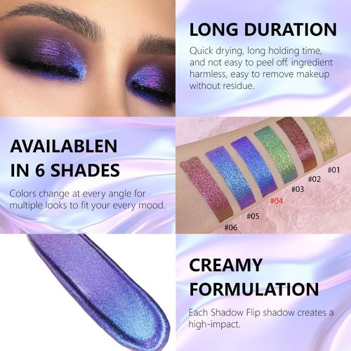 Evpct Royal Blue Duochrome Liquid Eyeshadow - Waterproof Multichrome Metallic Glitter for Women