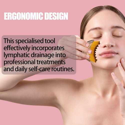 Lymphatic Drainage Massager Lymphatic Contour Face Brush Double Chin Reducer Lymphatic Drainage Brush for Face,Ergonomically Designed to Fit The Skin Precisely and Relieve Fatigue