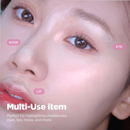 Lilybyred Luv Beam Glow Veil - Korean Heart-Shaped Highlighter for Radiant Glow, Silky & Buildable, 0.11 oz (03 Sugar Beam)