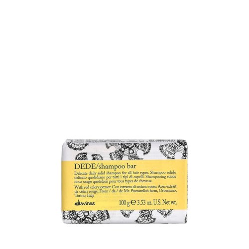 Davines DEDE Shampoo Bar - Compact Solid Texture for Medium & Fine Hair | Gently Cleanses & Adds Shine, 3.53 oz