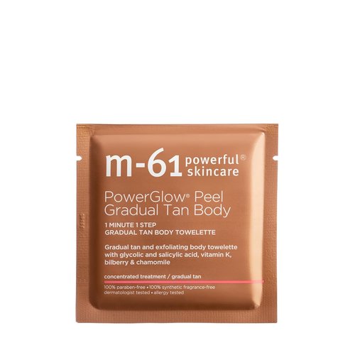 M-61 PowerGlow Peel Gradual Tan | 1-Minute Exfoliating Body Peel for Streak-Free Radiance - 10 Treatments
