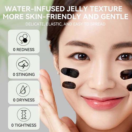 LANBENA Blackhead Remover - Bamboo Charcoal Peel-Off Mask & 60 Nose Strips for Deep Cleansing