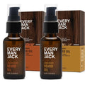 Every Man Jack Beard Oil - Aged Bourbon & Sandalwood Scent - Deep Moisturization & Natural Shine - 1 fl oz (2 Pack)