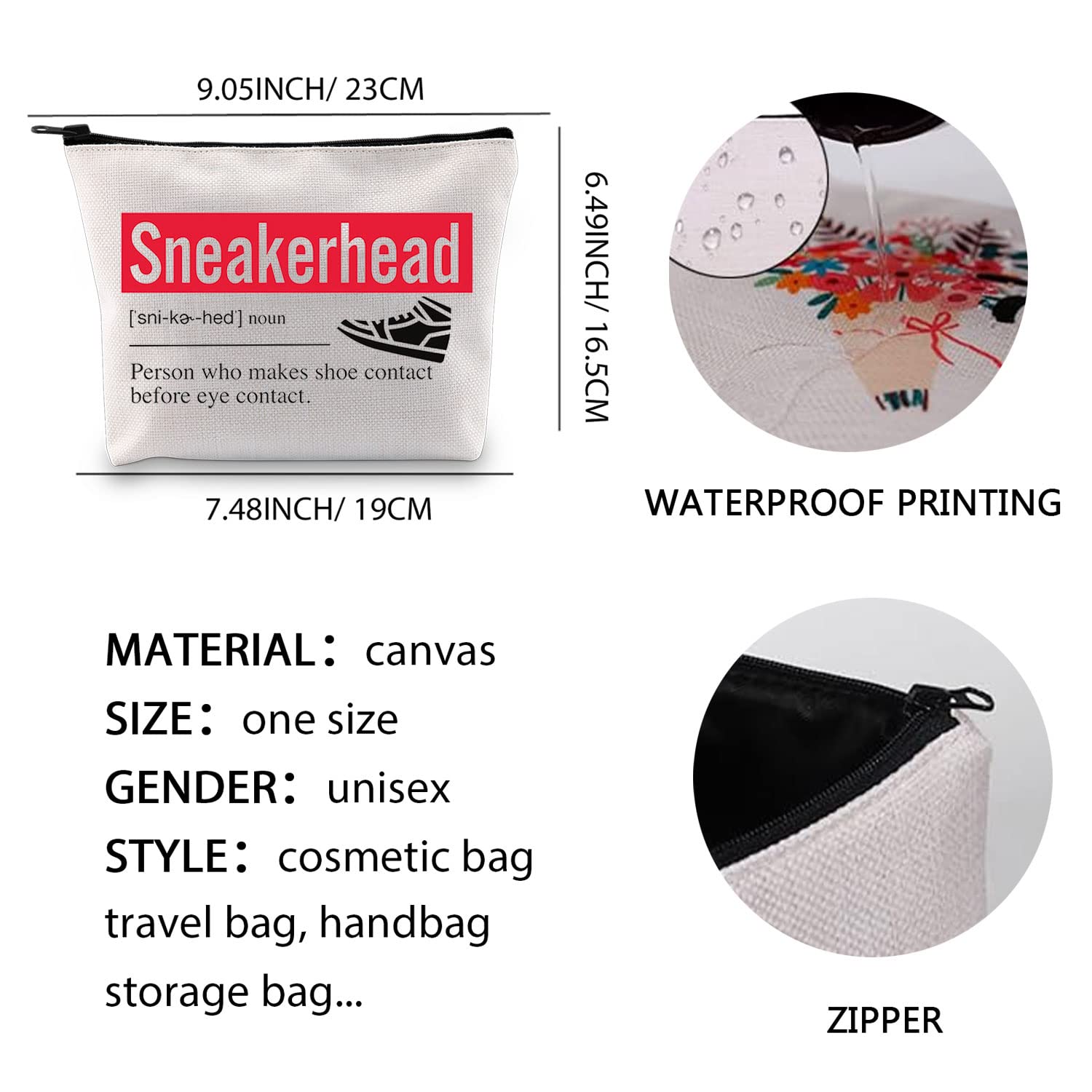 XYANFA Sneakerhead Makeup Bag Sneaker Collector Gift Sneakerhead Gifts For Women Shoes Lover Sneaker Addict Cosmetic Bag (Sneakerhead noun)