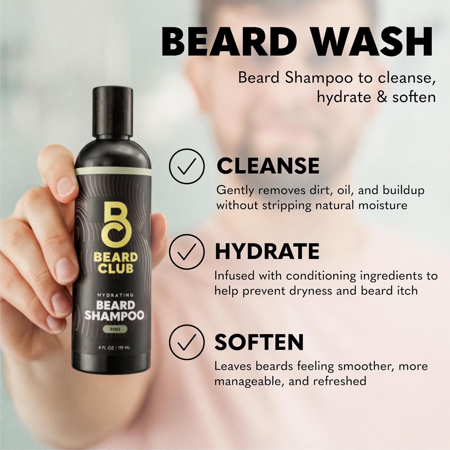 The Beard Club Beard Wash & Conditioner Set - Hydrating Shampoo & Leave-In Conditioner for Men | Grooming Gift Kit