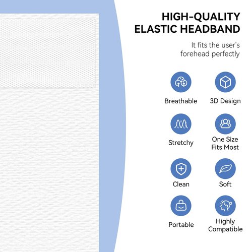 Disposable Headbands for Spa & Facials – 48pcs White Headbands for Women – Esthetician & Professional Facial Heair band, Bulk Spa Headband for Washing Face, Skincare, Disposable Hair Band Pack