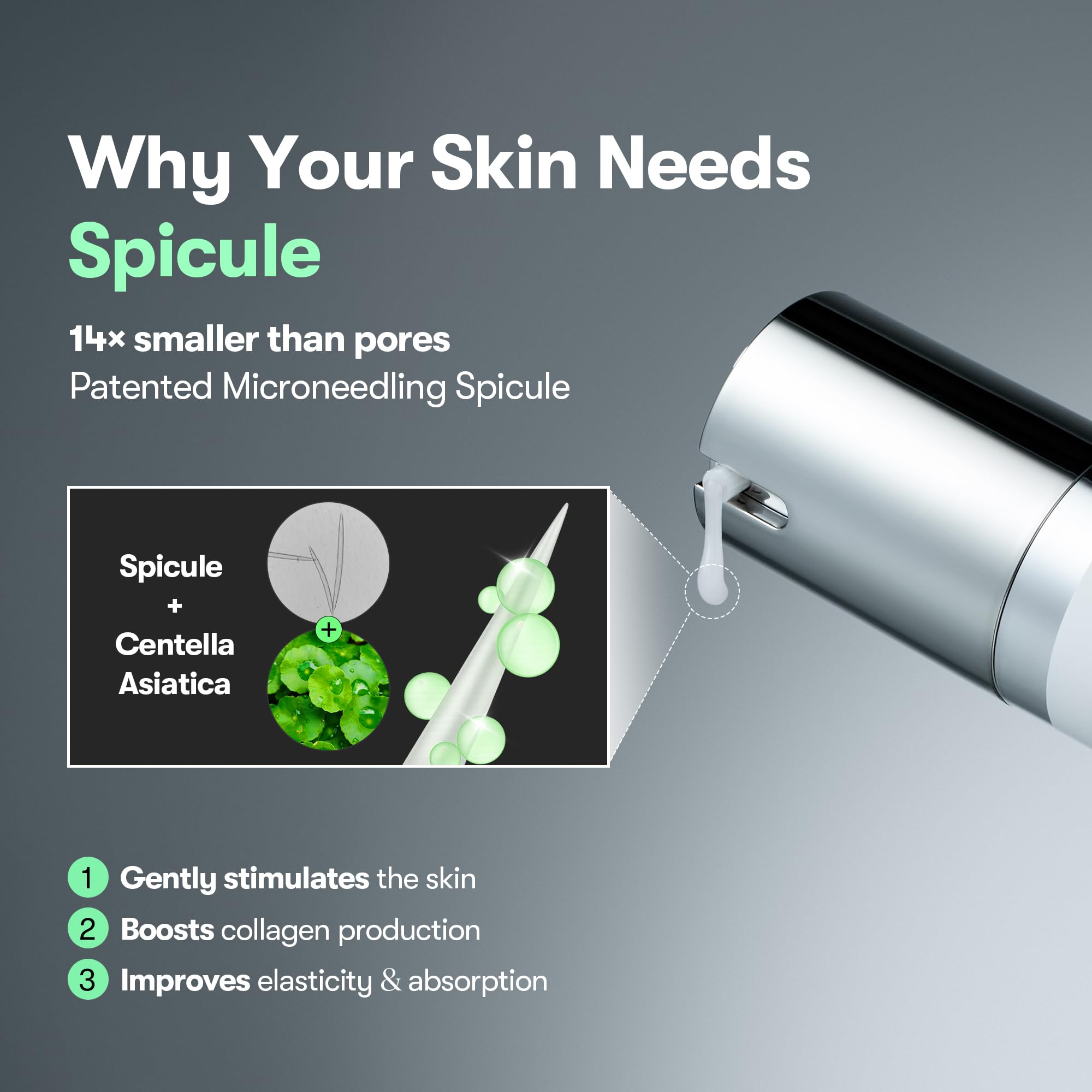 VT COSMETICS CICA Reedle Shot 700, Spicule Microneedling Serum for Pore Care&Exfoliation, Exosome&Centella Asiatica for Glass Skin, Acne&Blemish Care, Korean Liquid Skin Booster (1 Fl Oz / 30ml)