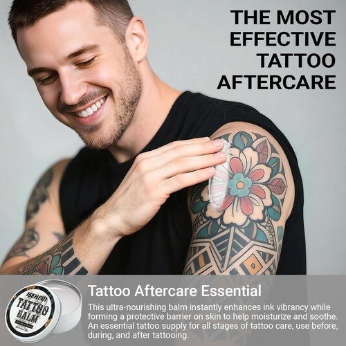 ISEHERI Tattoo Balm & Aftercare Cream: Color Enhancement that Revives Old Tattoos; Hydrates New Tattoos; Made With Natural Ingredients and Petroleum Free. Tattoo Cream for Old and New Tattoos - 3.53OZ