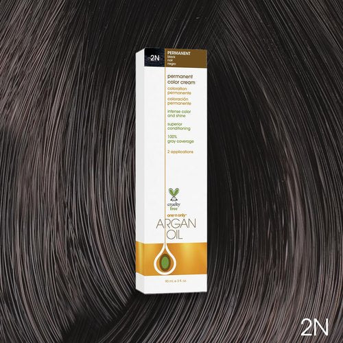 One N' Only Permanent Hair Color - Argan Oil Infused Dye for Rich, Accurate Tones - 2N Black (3 oz)