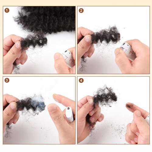 Afro Kinkys Bulk Human Hair 3 Bundles 90 Gram For Twists Braiding Dreadlock Extensions Create Repair Braid Micro Twist Human Hair Bundles Bulks Locs Extensions 1B Natural Black 8+8+8 30g/bundle