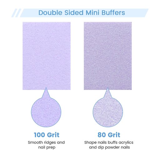GazePlus 100 PCS Mini Nail Buffer Block, 2 Way Mini Buffers Coarse Grit 80/100, Small Buffing Block for Acrylic Nail Gel Polish Nails Pedicure & Manicure, Purple & Orange