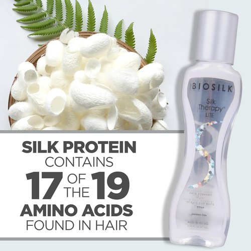 BioSilk Silk Therapy Lite - Ultra-Light Leave-In Hair Treatment for Fine Hair | 2.26 Oz, Sulfate-Free & Cruelty-Free
