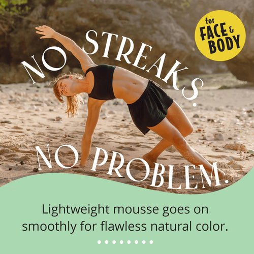 Skinerals Self Tanner Mousse - Organic Sunless Tanning Foam for Face & Body | Streak-Free & Quick-Drying, 8 oz