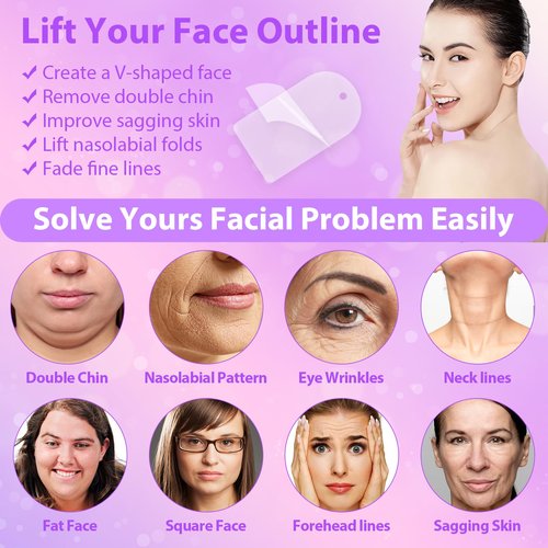 Neck Tape Lifting Invisible for Sagging Skin Double Chin Jowls Eyes Wrinkles,Face Tape Lifting Invisible 140PCS Face Lift Tapes and Bands with 8 Strings Facelift Tape for Face,Neck Tape Lift Turkey