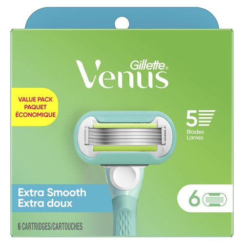 Gillette Venus Extra Smooth Womens Razor Blade Refills, 6 Count, Designed for a Close, Smooth Shave
