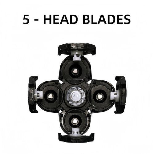 4PCS Shaver Replacement Blades for Head Shaver, 5 Blades Shaver Heads for Bald Men, Head and Face Electric Razor Heads, 2 Cleaning Brush