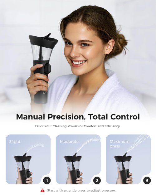 KAUGIC Manual Ear Wax Cleaner – Safe, Comfortable & Easy to Use Seamless One-Hand Operation, Black