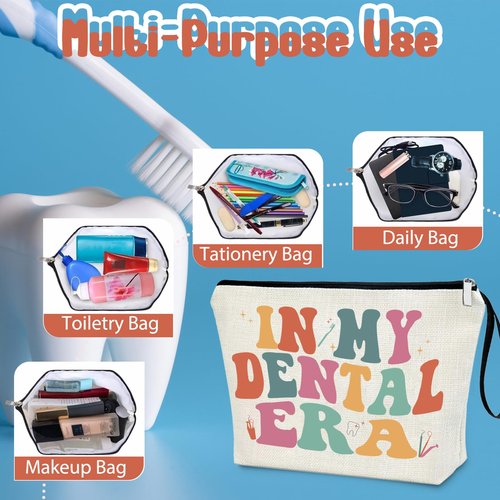 Dental Gifts Dentist Gift Dental Hygienist Gifts Dental Assistant Office Gifts Makeup Bag IN MY DENTAL ERA Singer Fans Dentist Accessories Cosmetic Zipper Pouch Teeth Care Gifts for Graduation Class