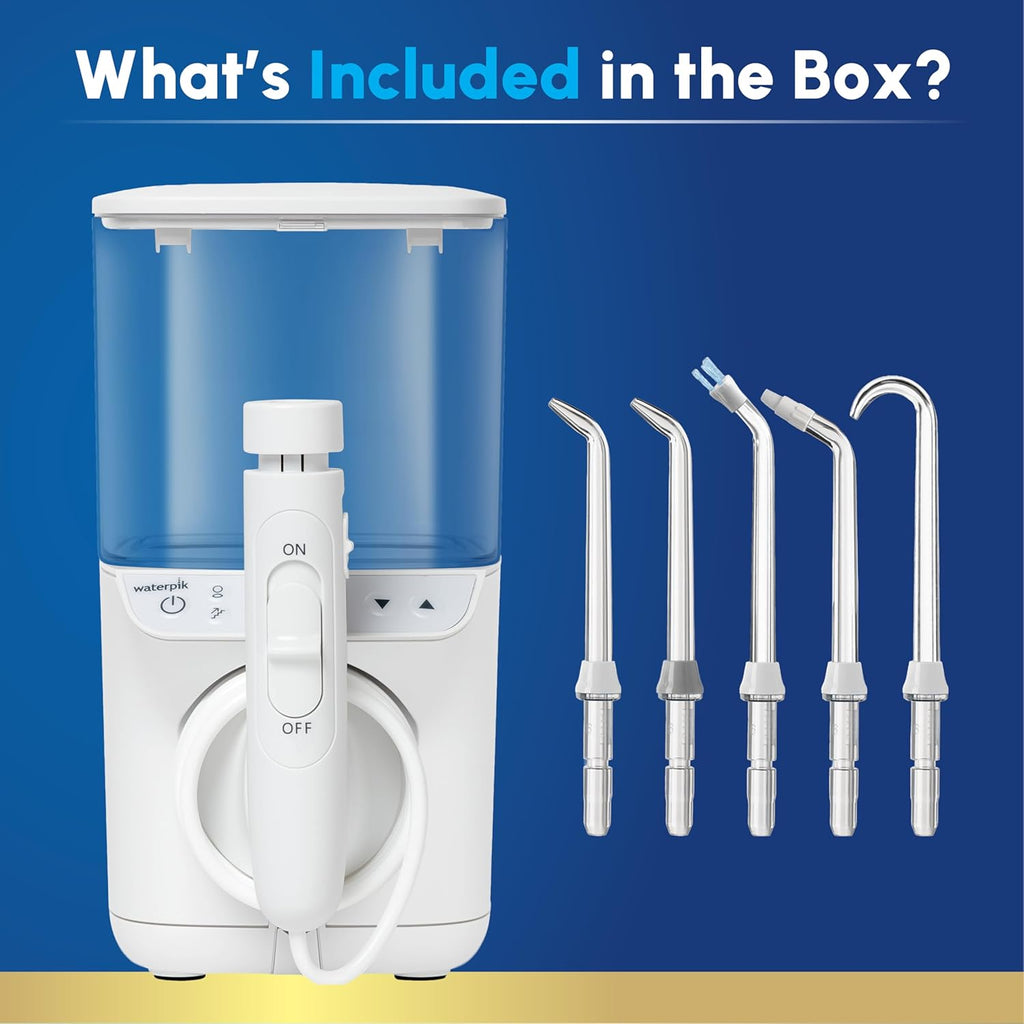 Waterpik Promax Water Flosser - SmartAdvance Mode for Gum Health | 10 Settings, 5 Tips, Compact Design