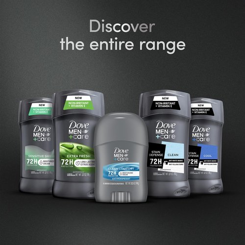Dove Men+Care Clean Comfort Antiperspirant, 36-Pack – Men’s Mini Deodorant, Travel Size, Bulk, 72H Protection, 0.5 Oz Ea