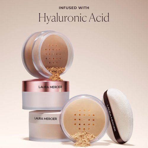 Laura Mercier Translucent Loose Talc-Free Setting Powder Ultra-Blur: Natural & Blurring Finish, For Normal to Dry + Mature Skin, Hyaluronic Acid Infused, Velour Puff Included, Holiday Gift Set
