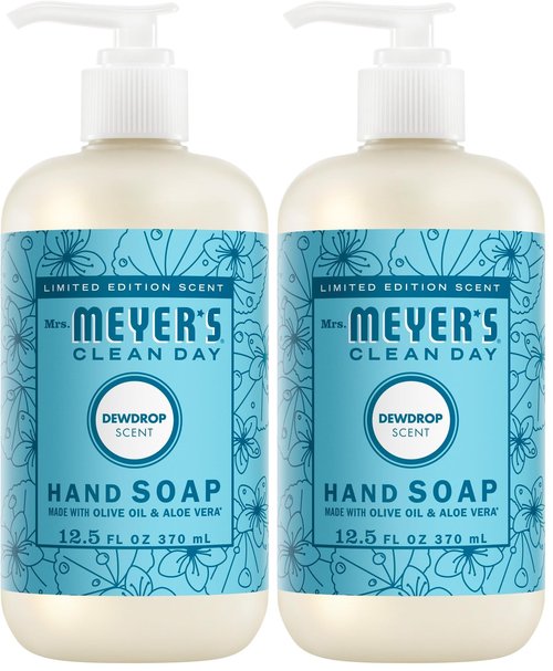 Mrs. MEYER'S CLEAN DAY Liquid Hand Soap, Dewdrop Scent, 12.5 Ounce Bottle (Pack of 2)