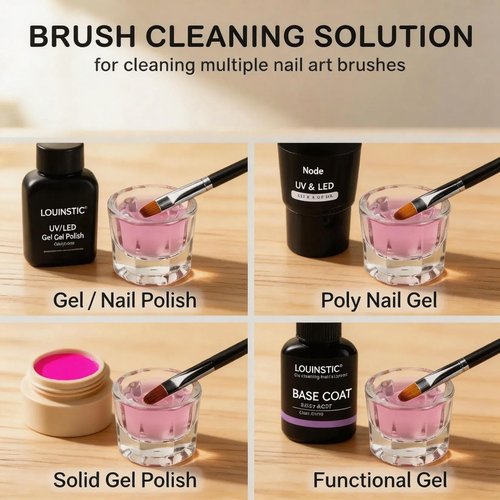 LOUINSTIC Poly Nail Gel Slip Solution - 4oz Slip Solution for Poly Nail Extension Gel, Anti-Stick Slip Solution for Nails, Brush Clean Liquid, Easy to Use, Beginners, Home Salon