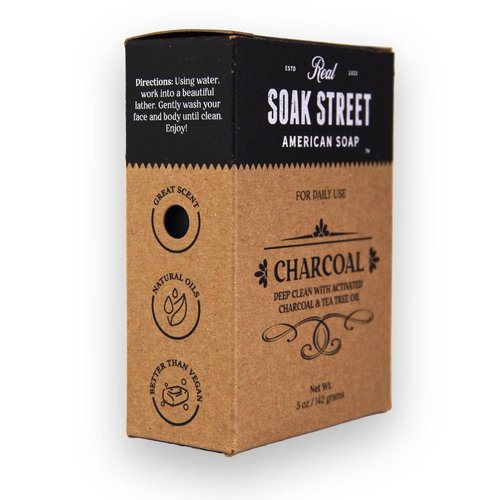 Real American Soap | Activated Charcoal & Tea Tree Oil Bar Soap (3 Pack) - Moisturizing, Long-Lasting Formula