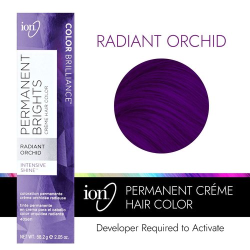Ion Permanent Brights Hair Color - Radiant Orchid | Vegan, Cruelty-Free, 100% Gray Coverage, 2.05 oz