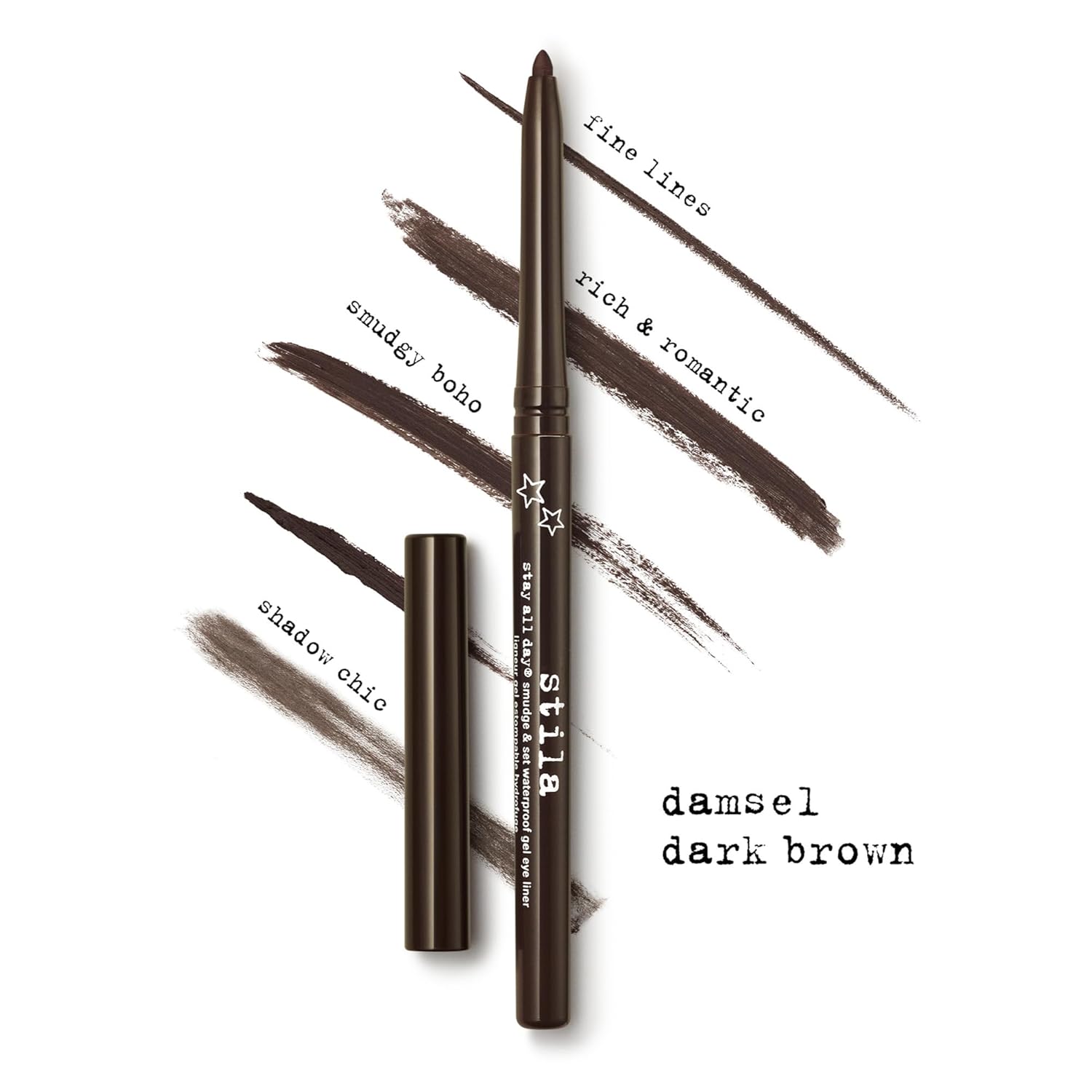 Stila Stay All Day® Waterproof Gel Eyeliner - Long-Wear Smudge-Proof Pencil for Tightlining & Smoky Eyes | 12-Hour Fade-Resistant Formula