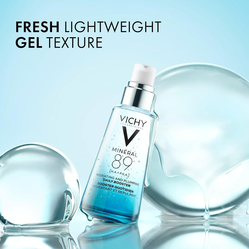Vichy Mineral 89 Booster - Pure Hyaluronic Acid Serum for Hydration & Skin Barrier Repair | Lightweight, Oil-Free