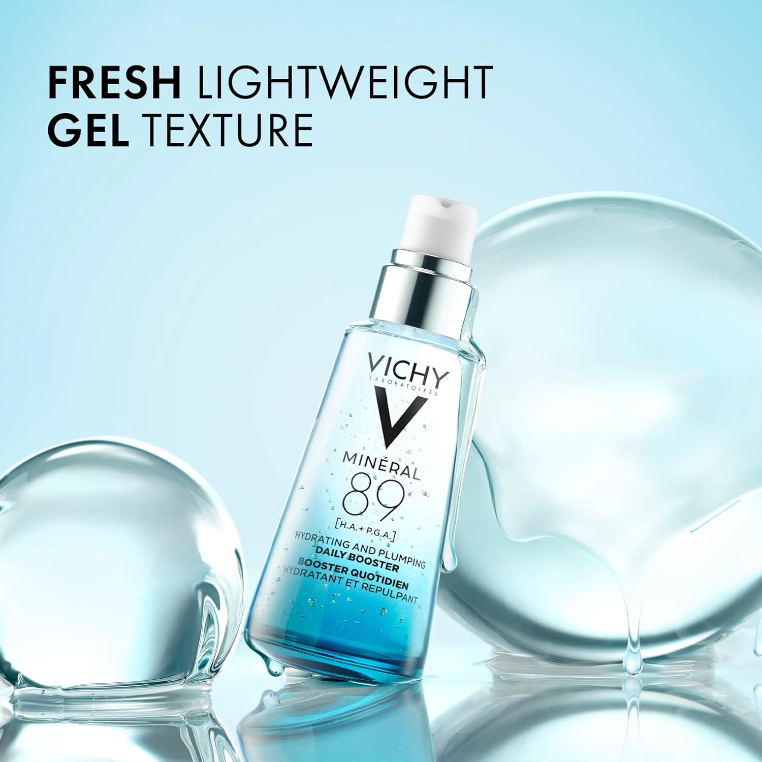 Vichy Mineral 89 Booster - Pure Hyaluronic Acid Serum for Hydration & Skin Barrier Repair | Lightweight, Oil-Free