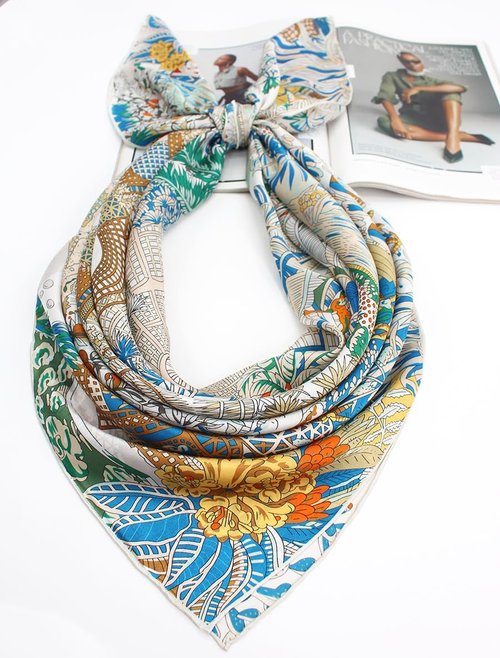 Andantino 100% Silk Scarf - Large 43" Square Lightweight Headscarf & Shawl for Women | Gift-Ready Packaging