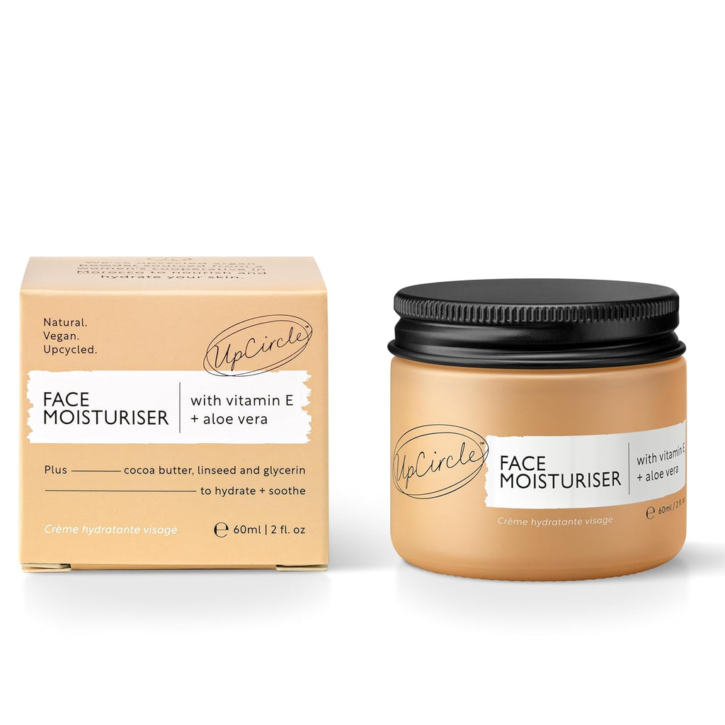 UPCIRCLE Face Moisturiser - Nourishing Day Cream with Argan Powder, Vitamin E & Aloe Vera - 1.7oz, Vegan & Cruelty-Free