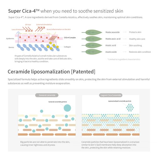 LAGOM Cellus Sensitive Cica Cream - Soothing Korean Skincare with Centella & Ceramide | 2.02 Fl Oz